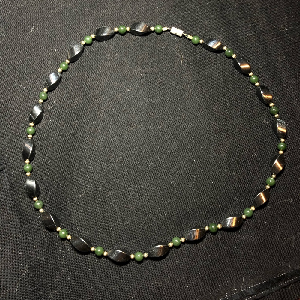 Ebony and jade necklace
